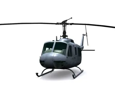 Helicopter UH 1 Low-poly 3D model