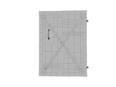 Iron stove door lid Low-poly 3D model