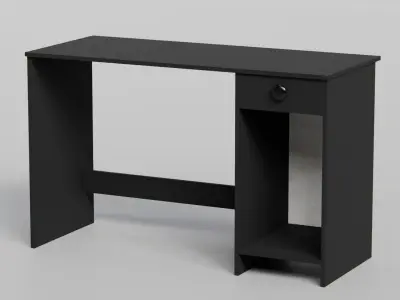 Simple black desk Free low-poly 3D model