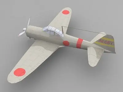 Zero plane Low-poly 3D model