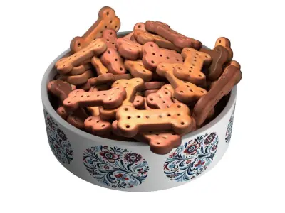 Dog food bowl 2 Low-poly 3D model