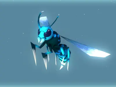 Animated Wasps Pack Low-poly 3D model