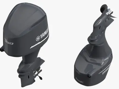 Yamaha 350 V8 Outboard Engine 3D model