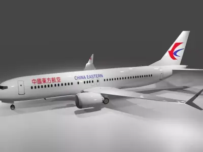 China Eastern Boeing 737 max 8 3D Model with cockpit Low-poly 3D model