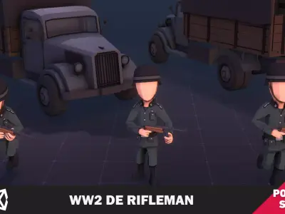 WW2 DE Rifleman Low-poly 3D model