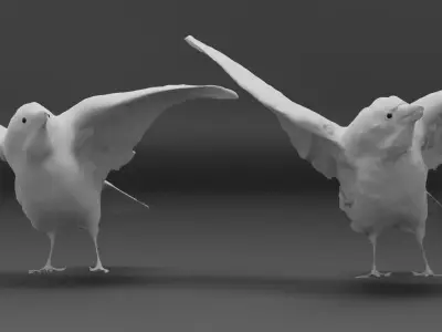 Photorealistic Raven Crow Low-poly 3D model