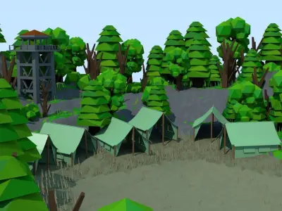 Military TENT Free low-poly 3D model