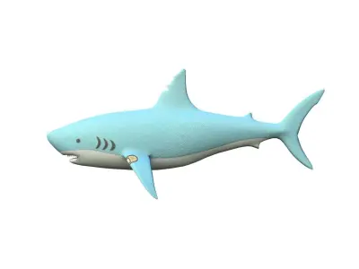 Stuffed shark - Tiburon de peluche Low-poly 3D model