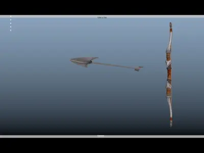 3D Bow and Arrow Advance Rig Low-poly 3D model