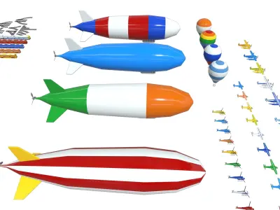 Vehicles Pack - Low Poly - 300 Colors 3D model