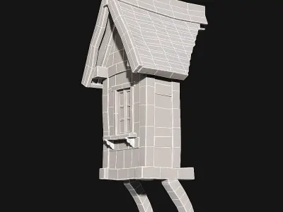 Tudor dormer Low-poly 3D model