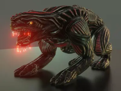 Alien Animal Re-Texture-Baked in Blender-2-81a Free low-poly 3D model