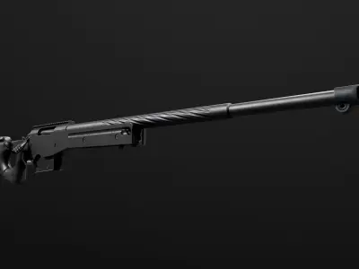 Remington 700 Sniper Rifle Low-poly 3D model