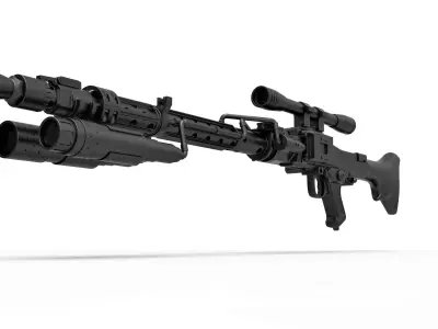 Death Trooper Blaster Rifle DLT-19D from Star Wars 3D model