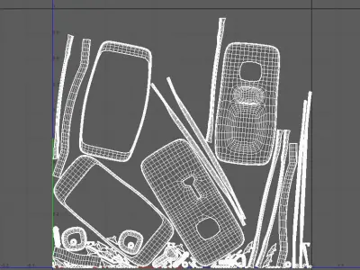 Door plane crashed Low-poly 3D model