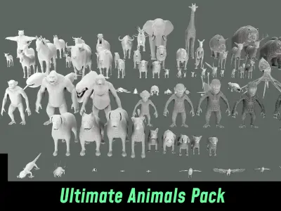 Low Poly Ultimate Animal pack Animal set Low-poly 3D model