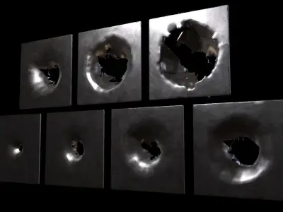 Bullet Holes on Metal 3D model