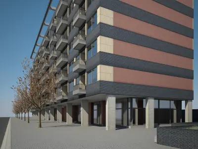 Apartment Building 02 3D model