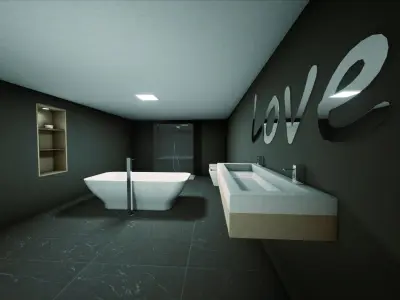 Modern Private House Low-poly 3D model