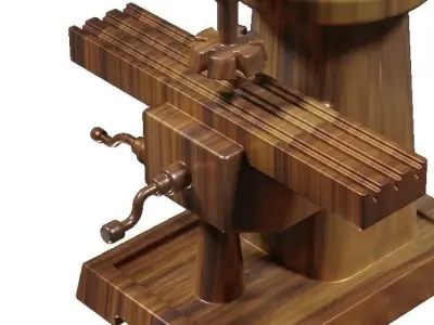 Wooden Milling Machine Toy Low-poly 3D model