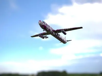 Airplane WOWO Low-poly 3D model