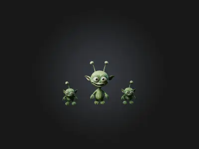 Cartoon Aliens 3D model