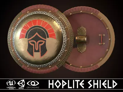 Hoplite Shield Strategist  Low-poly 3D model