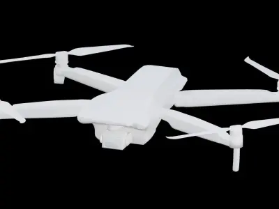 3D Drone Quad Flight HD Video 3D model