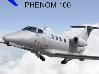 Embraer Phenom 100 Low poly Low-poly 3D model