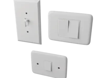  Three Light Switch Models, White 