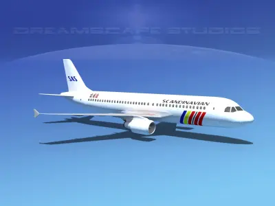 Airbus A320 LP SAS Low-poly 3D model