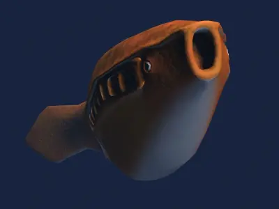 Arandaspis orange fish Low-poly 3D model