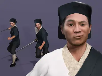 Linghu Chong from Swordsman The East Is Red Jet Li UE5 Low-poly 3D model