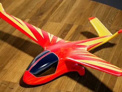 Stylized Toy Glider Low-poly 3D model