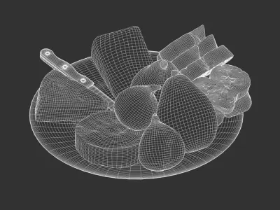  Three Cheeses, Pears &amp; Figs Food Platter Models 