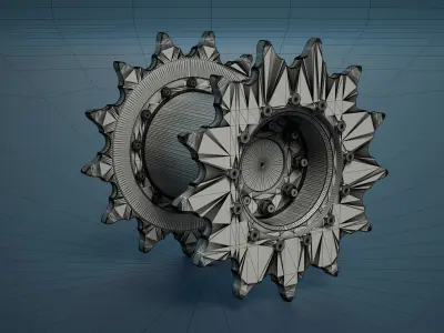 M4 Sherman Tank Wheels High-Poly 3D model