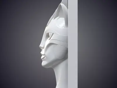 Abstract Cybernetic Woman Relief PM-770 3D print model