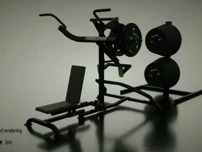Gym Machine Back and Legs 01 3D model