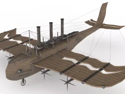 Flying Ship Low-poly 3D model