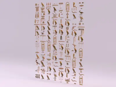 Egyptian Symbols - 005 Low-poly 3D model