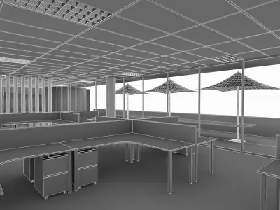 Office Interior 01 Low-poly 3D model