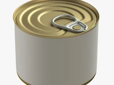 canned food round tin metal aluminium can 10 3D model