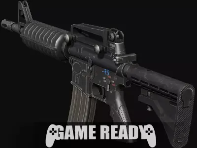 M4A1 - PBR Low Poly ar rifle Low-poly 3D model