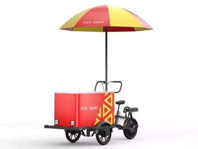 Coffee Cart E-Bike Low-poly 3D model