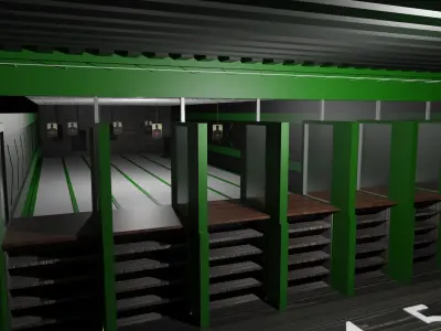 Shooting Range Low-poly 3D model