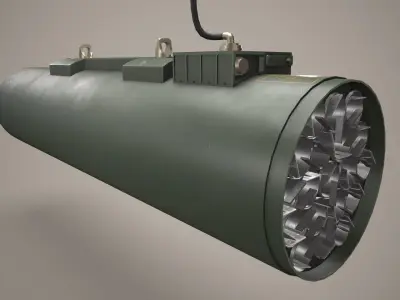 Rocket Launcher FZ225 With Missiles Low-poly 3D model