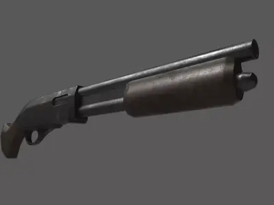 Sawed-off shotgun Free low-poly 3D model