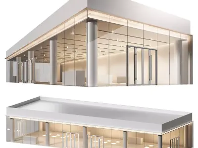 Commercial building Exhibition salon store showroom museum 3D model