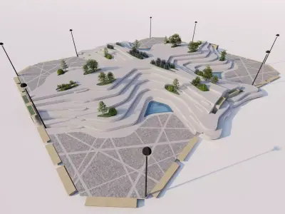 public park-Private Park Landscape Urban 3D model