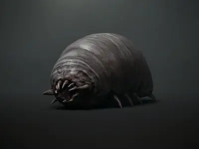Horror worm - Game Ready Low-poly 3D model Low-poly 3D model